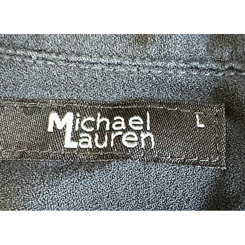 Michael Lauren Womens Button Up Shirt Black Long Sleeve Rayon Size L - Picture 5 of 8
